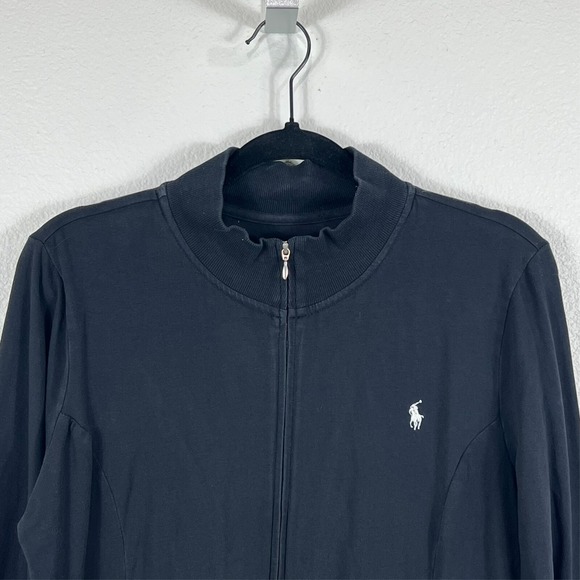 Ralph Lauren Pullover Women's XL Black Stretch Full Zip Mock Neck Athleisure‎ - Picture 2 of 12